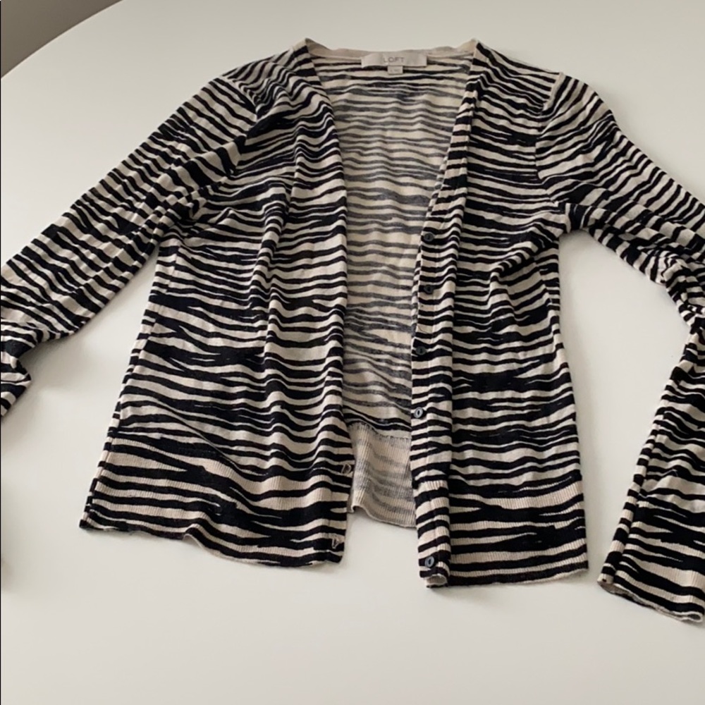 Loft animal print cardigan